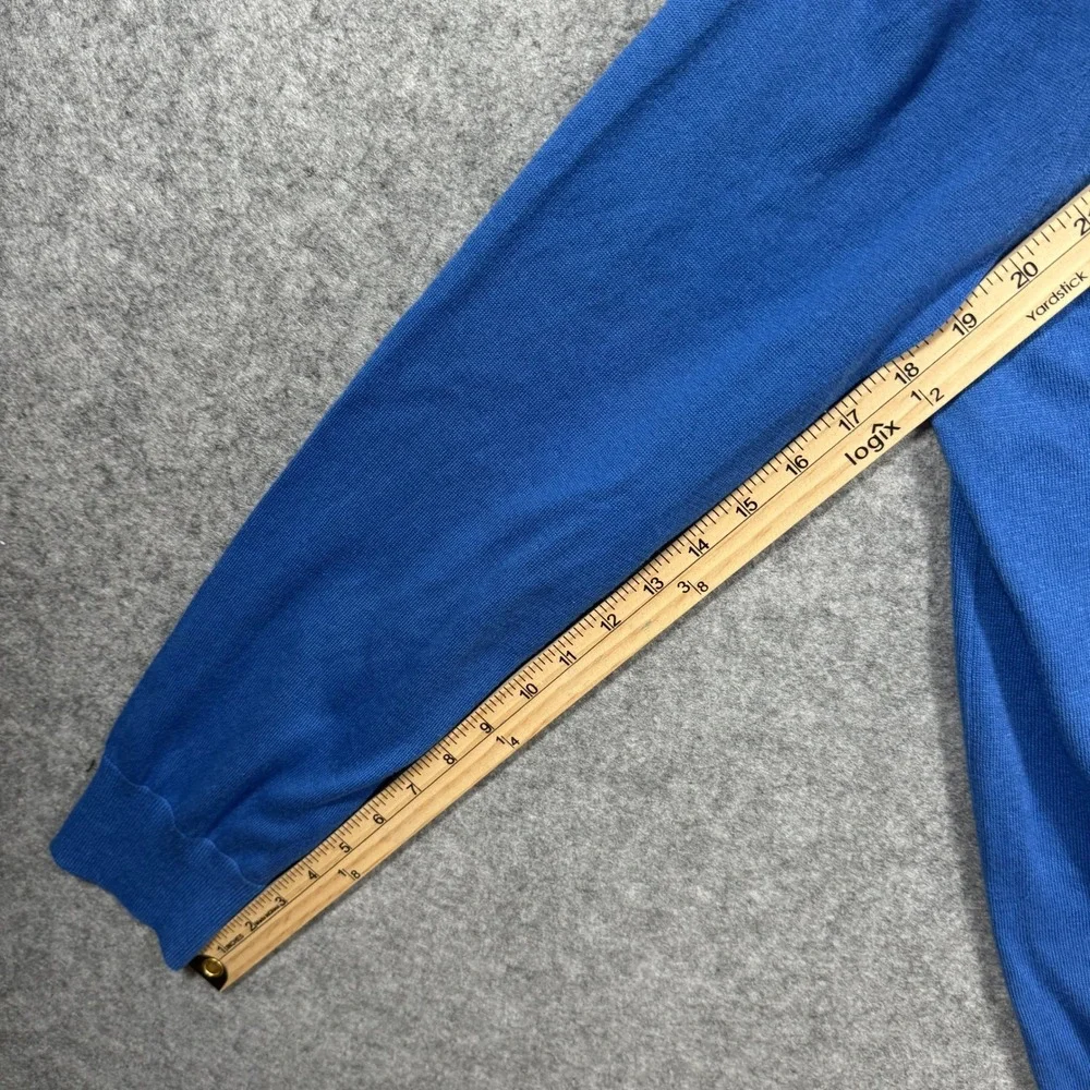 Banana Republic Luxury Blend V-Neck Sweater XL Blue Silk Cotton Cashmere